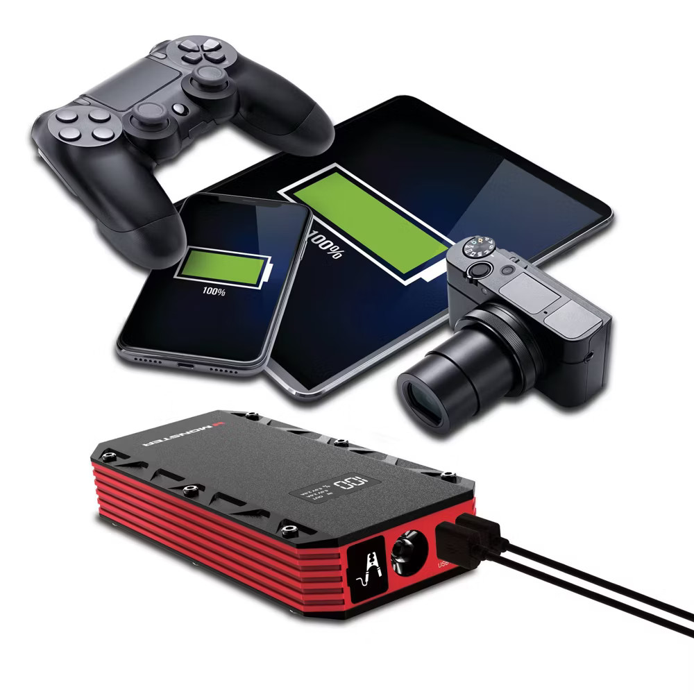 Monster New 8000mah Jump Starter Power Bank: Portable Car Jumper, 8000 Amps,