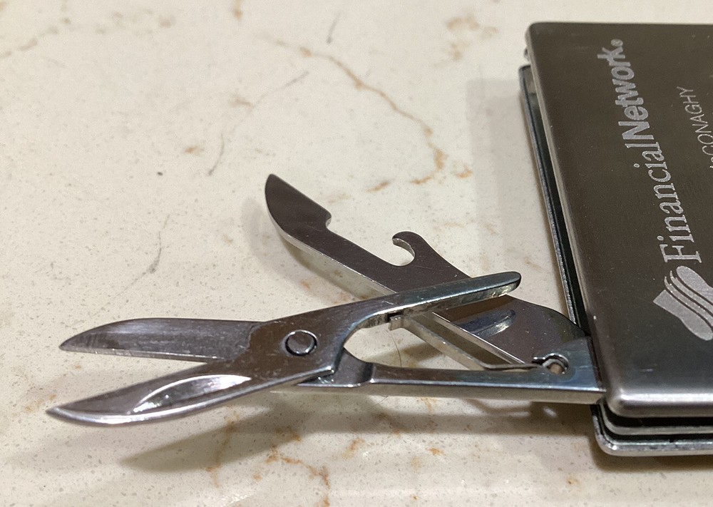 Belt Clip Tiny 5 Tool Mult-Tool (promotional give-away) Knife, Scissors Etc.