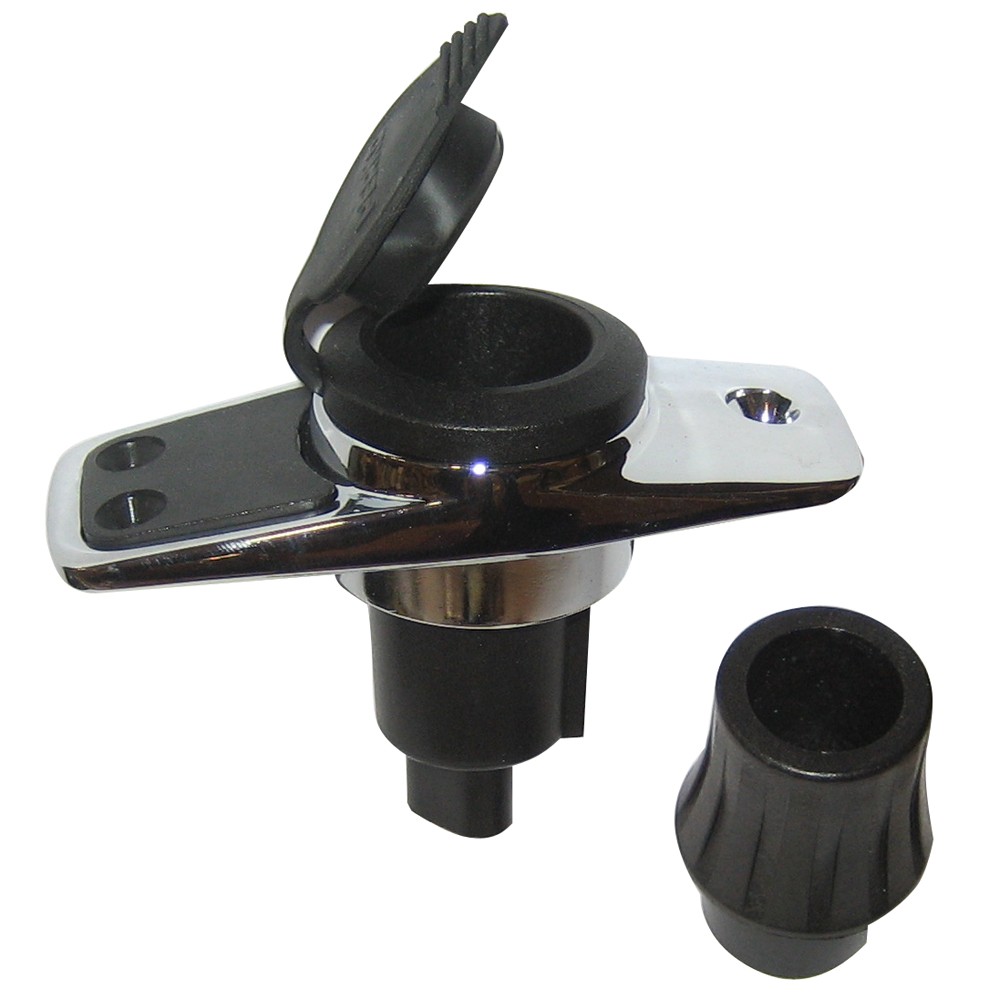 Perko Locking Collar Pole Light Mounting Base Chrome Plated W/Black Cover
