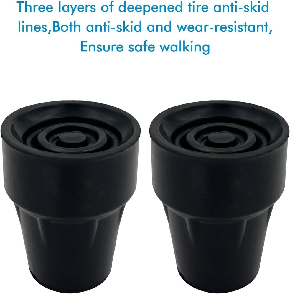 SecureGrip 3/4-Inch Cane Tip Replacements - Pack of 2