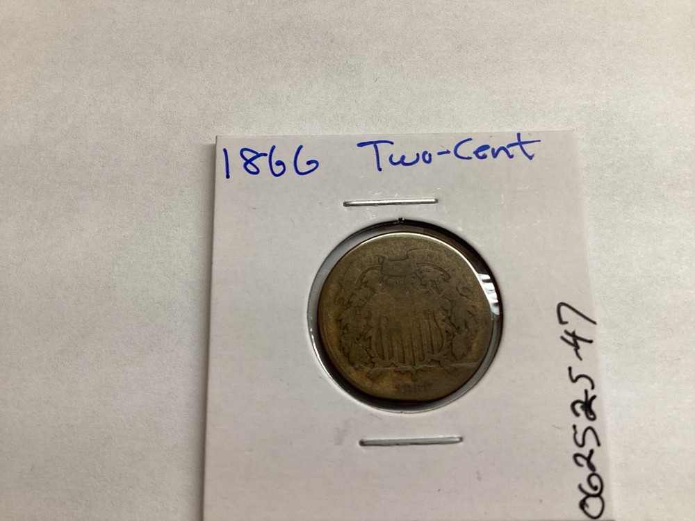 1866 Two Cent Piece US Copper Coin 062525 47tr