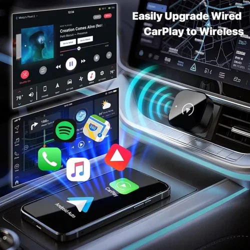 Wireless CarPlay Adapter for Apple iPhone & Android Auto USB Adapter Plug & Play