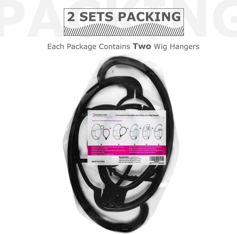 Travel-Friendly Hanging Wig Stand Set for Efficient Drying and Storage
