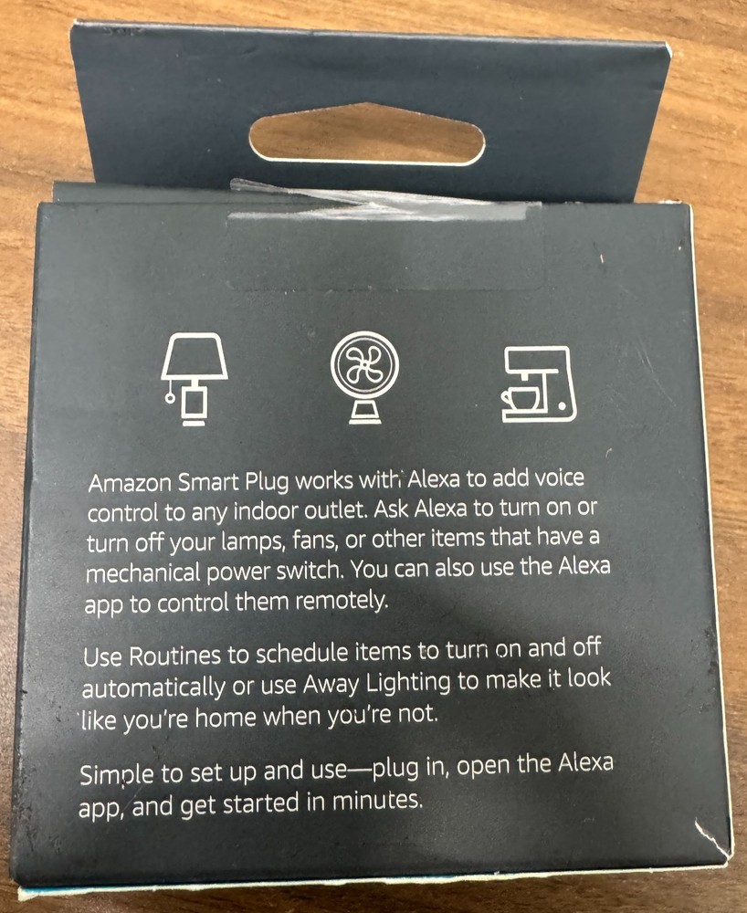 Amazon Smart Plug White, Compatible with Alexa, New - READ