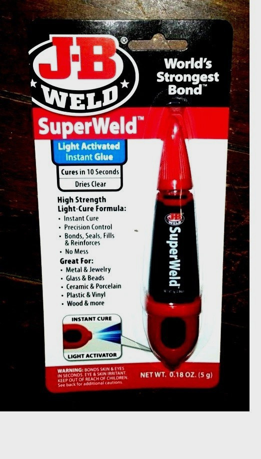 JB Weld SuperWeld UV Light Activated Instant glue 0.18 OZ Super Weld