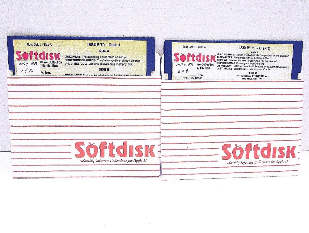 Softdisk Disks #79 with Missing Ring for Apple II