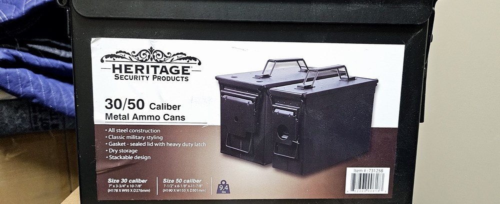 Heritage Security Products 30/50 Caliber Metal Ammo NEW 1 case stackable
