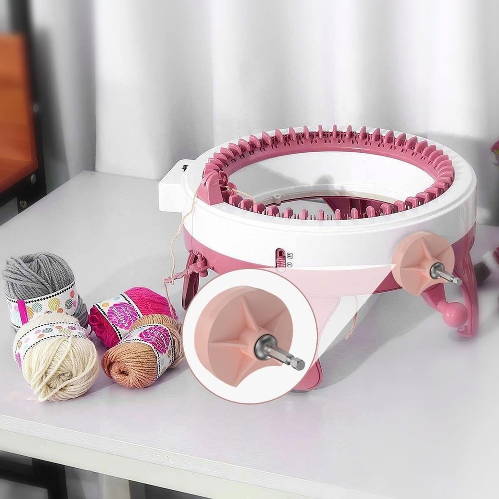 Beginner-Friendly Knitting Machine Adapter - Fast DIY Craft Solutions in Pink