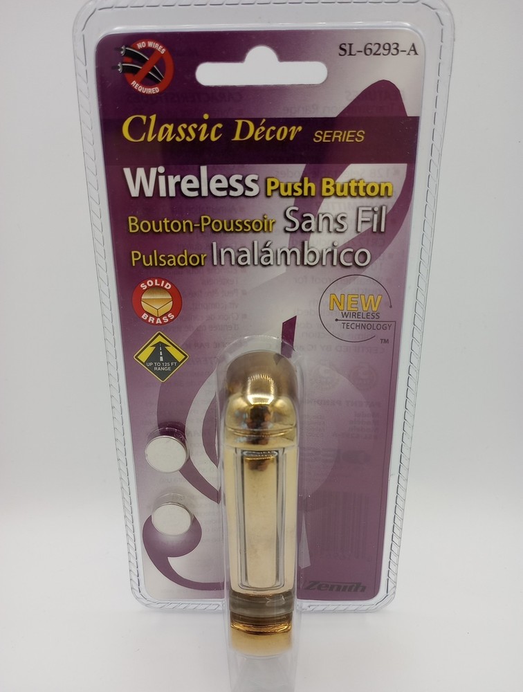 Heath Zenith Solid Brass Push Button Doorbell SL-6293-A New