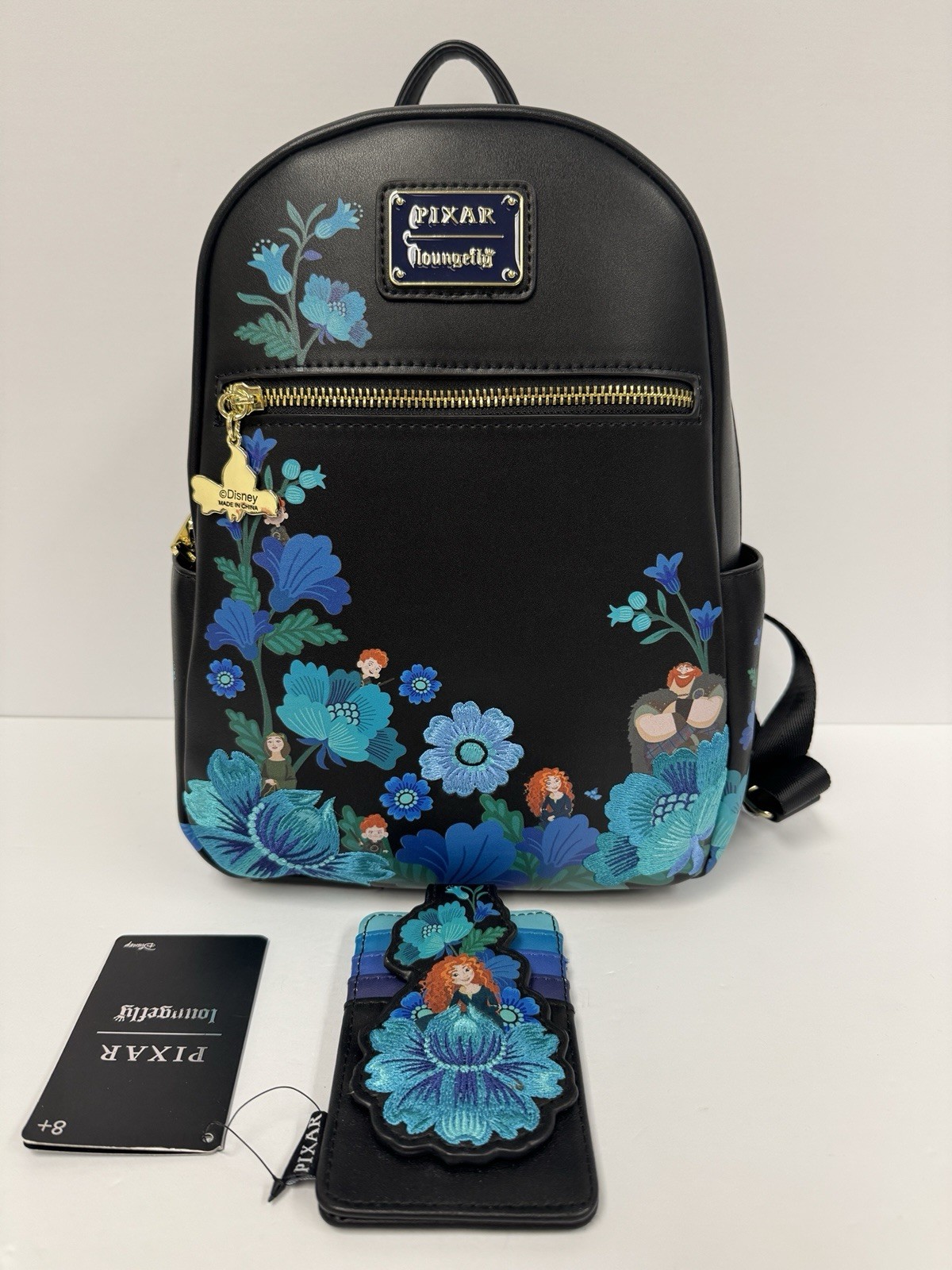 Loungefly Disney Pixar Brave Merida Botanical Floral Mini Backpack & Cardholder