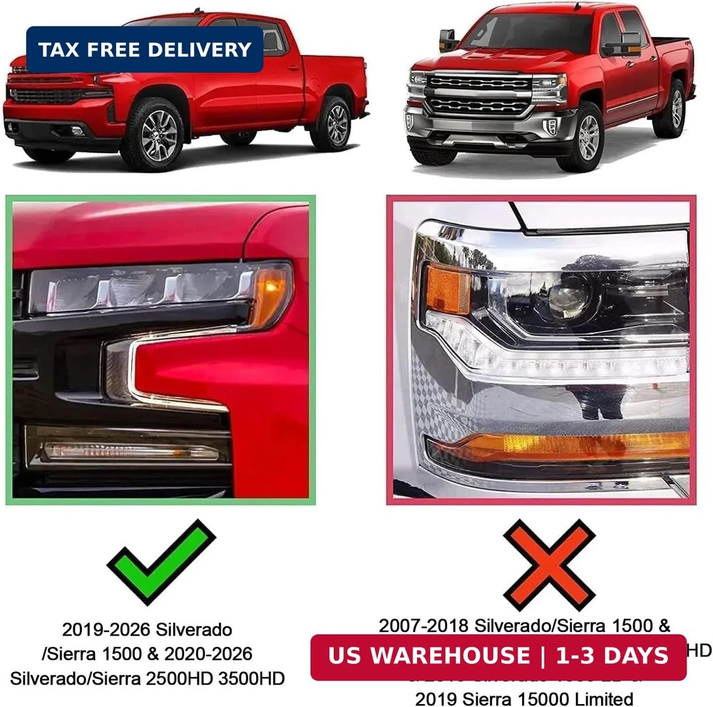 COMNOVA 6 Inches Running Boards& Steps Step Bars Compatible with 2019-2026 Chevy