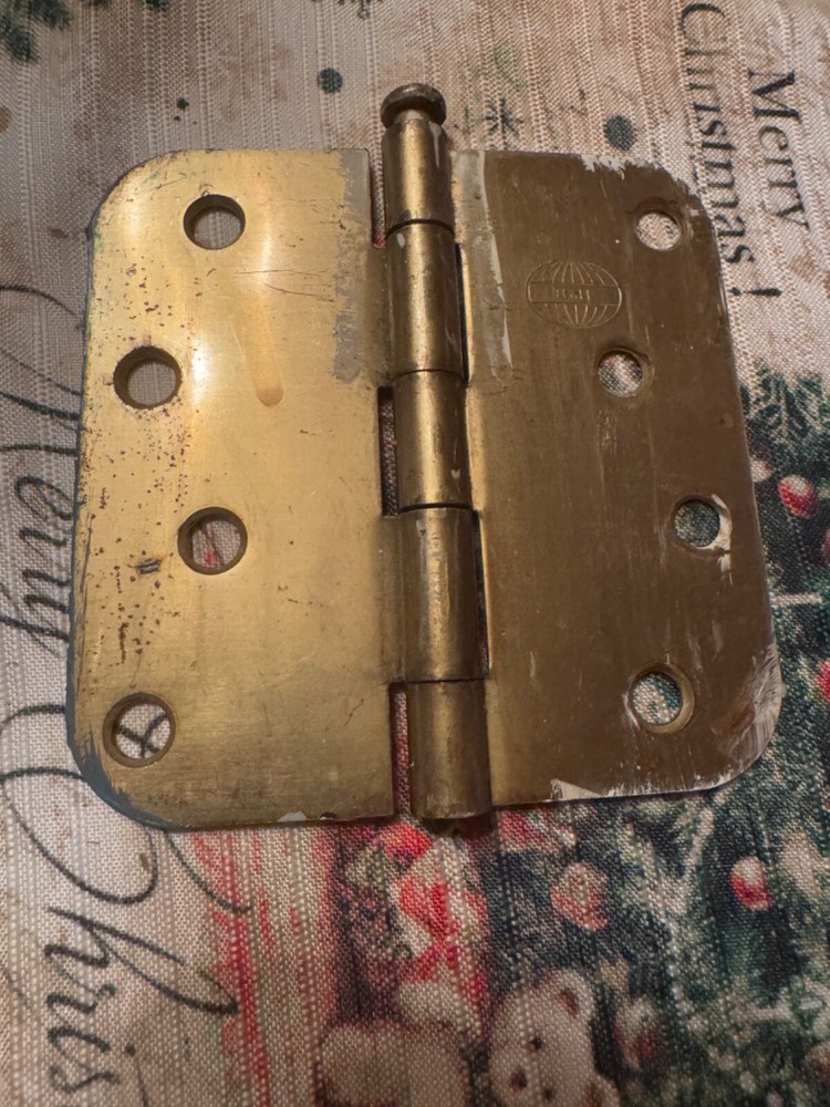 BMI Vintage Solid Brass Hinge 8 Holes Used