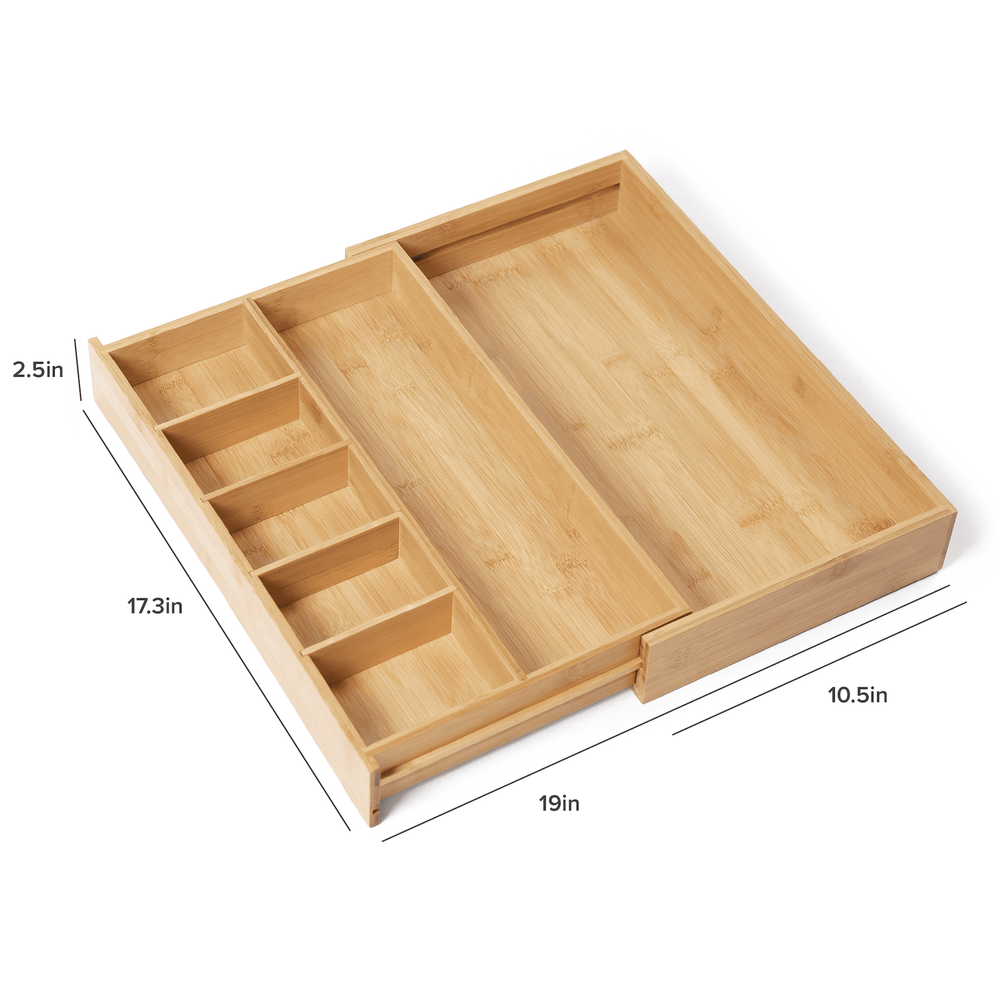 KitchenEdge Adjustable Kitchen Drawer Organizer for Utensils and Junk, 1 Large &