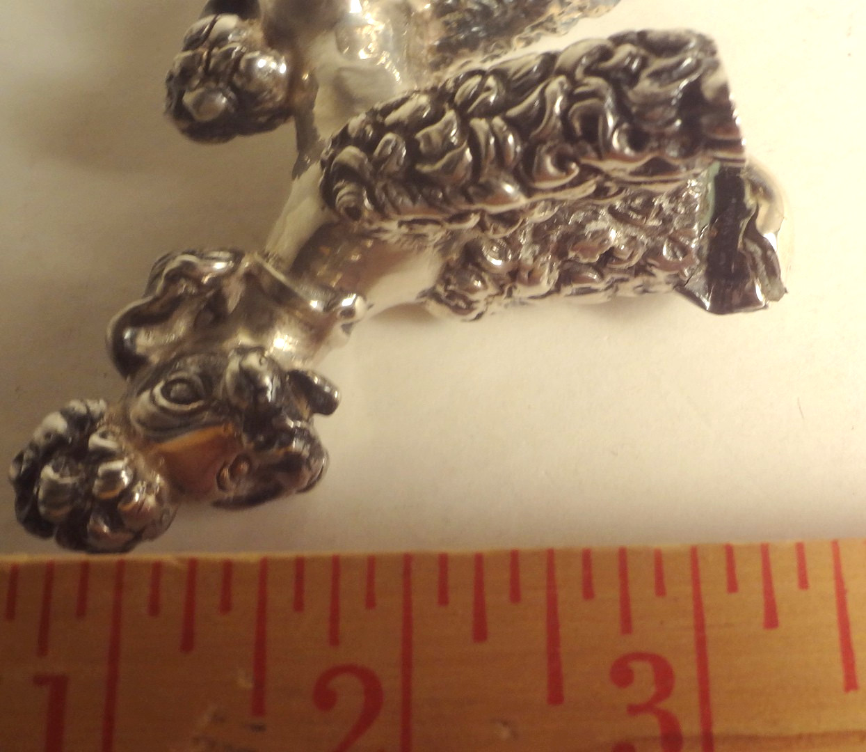 Vintage STERLING SILVER ornate POODLE made in ITALY - w/ ISRAEL Mark -TO RESTORE