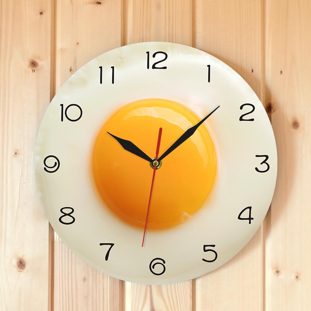 Fried Egg Poached Egg Wall Clock Egg Yolk Clock Digital Pointer Clock4625
