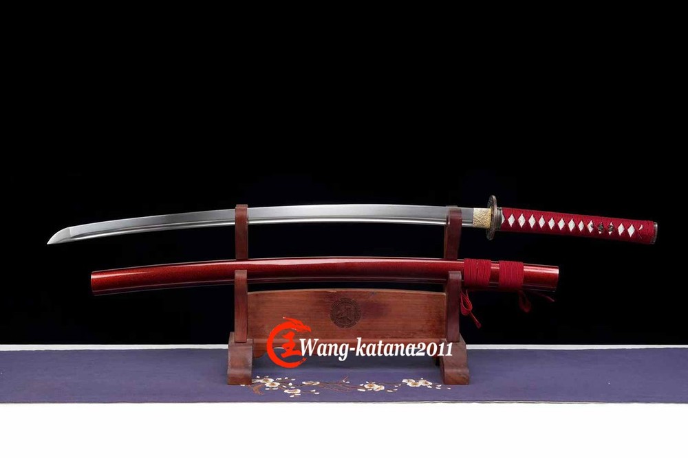 Handmade Full Tang Red Japanese Samurai Katana Function Sharp Sword Spring Steel