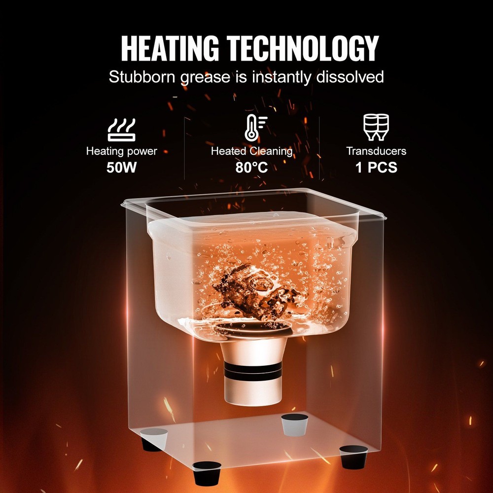 Smart 1.3L Ultrasonic Cleaner 40kHz with 99-Minute Timer Function