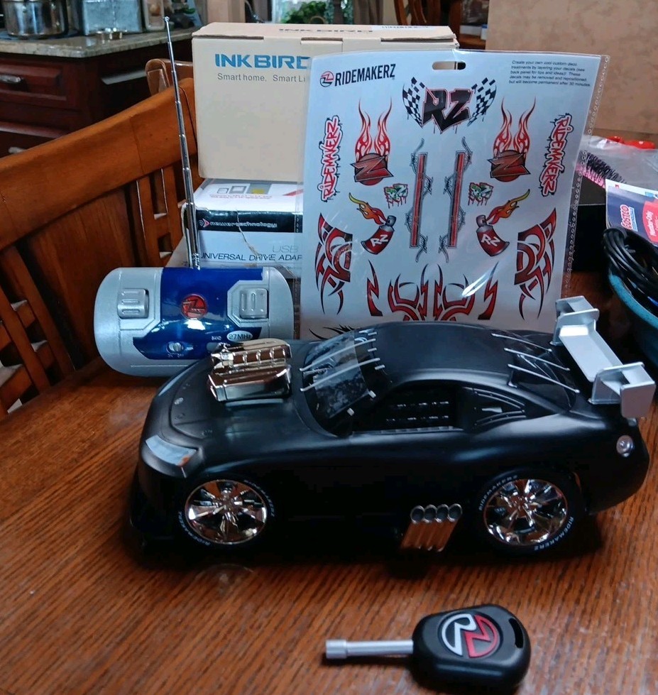 Ridemakerz RC Car, Remote, Hex Wrench Tool, Decals. Works