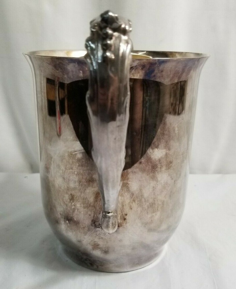 Vintage 6.5" Silverplate on Copper Water Pitcher w Ice Lip
