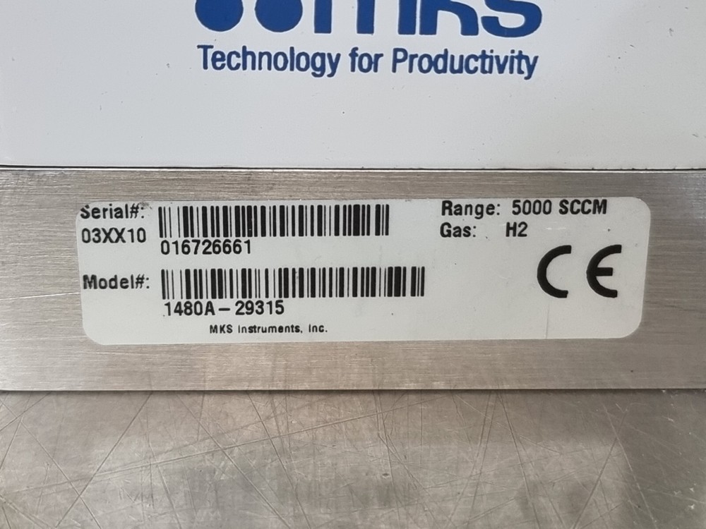 MKS ALTA MFC 1480A-29315 MASS FLOW CONTROLLER / GAS : H2 Range 5000 SCCM