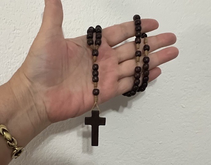 Jacaranda Wood Beads Knotted String Blessed Rosary