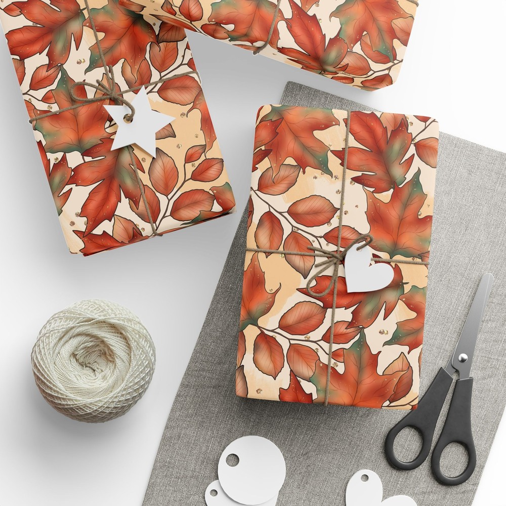 Autumn Fall Leaves Pattern Wrapping Papers