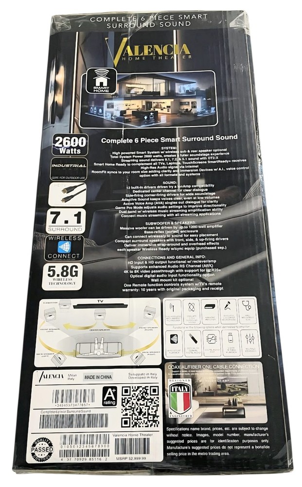 Valencia 6 Piece Home Theater System