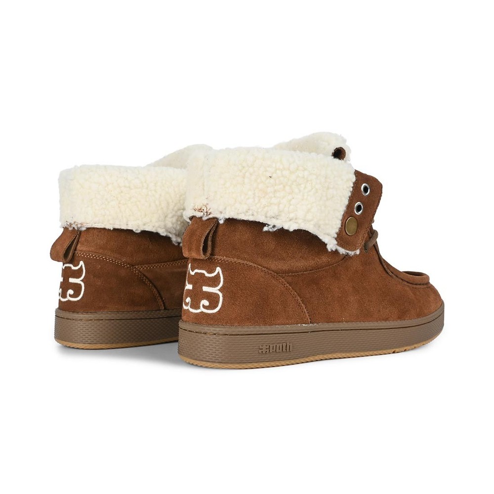 IPATH Cats High Shearling Boots - Brown Suede