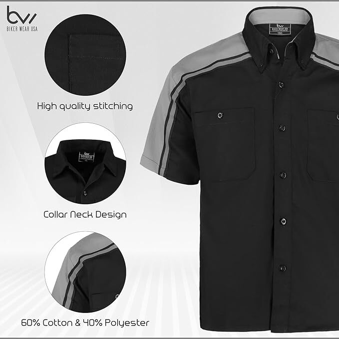 Men's Mechanical Industrial Work Shirt with Reflective Lining