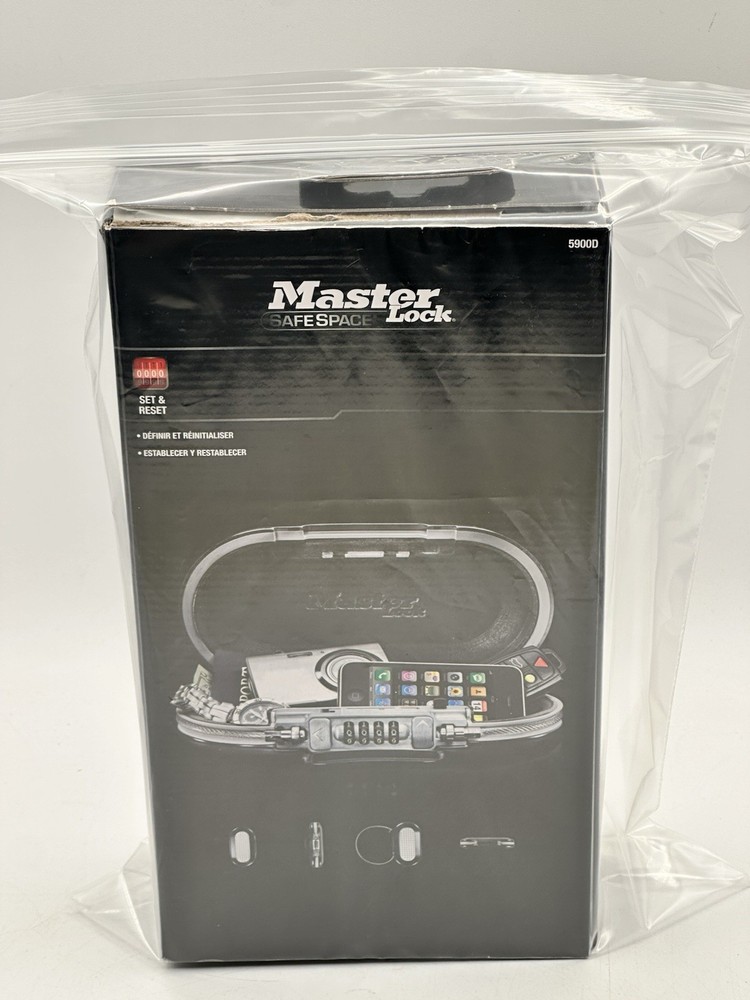 Master Lock 5900D Combination Portable Safe Gray Security For Your Small Items