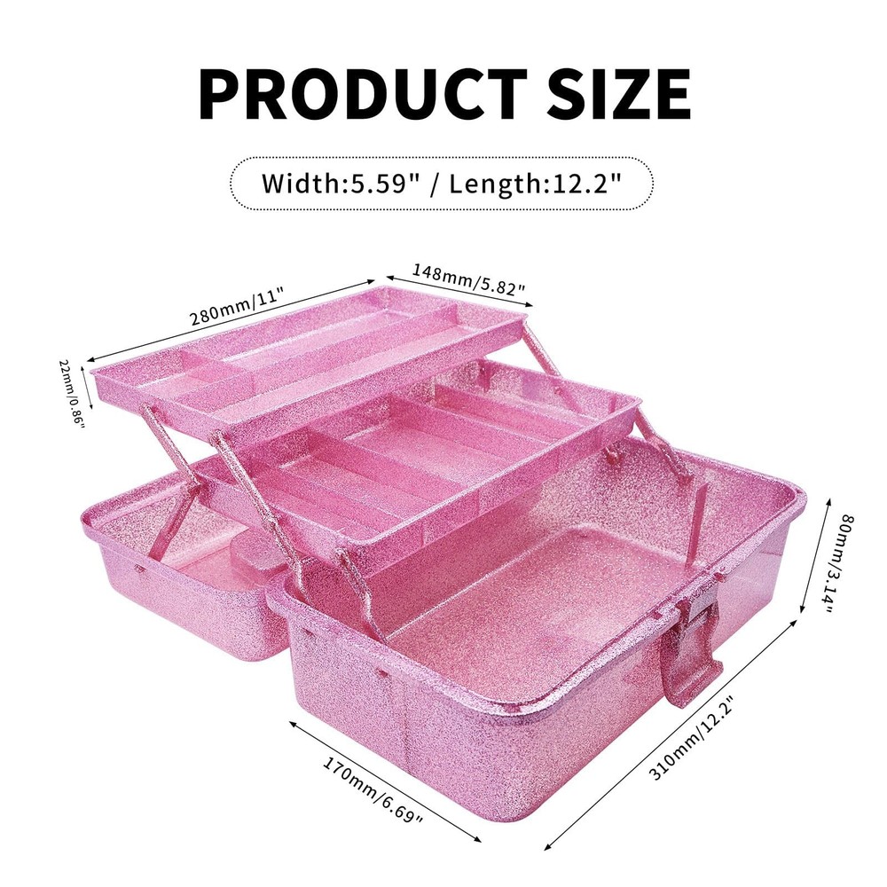 Saim Storage Bins,Three-Layer Multipurpose Art & Craft Storage Container,Carr...