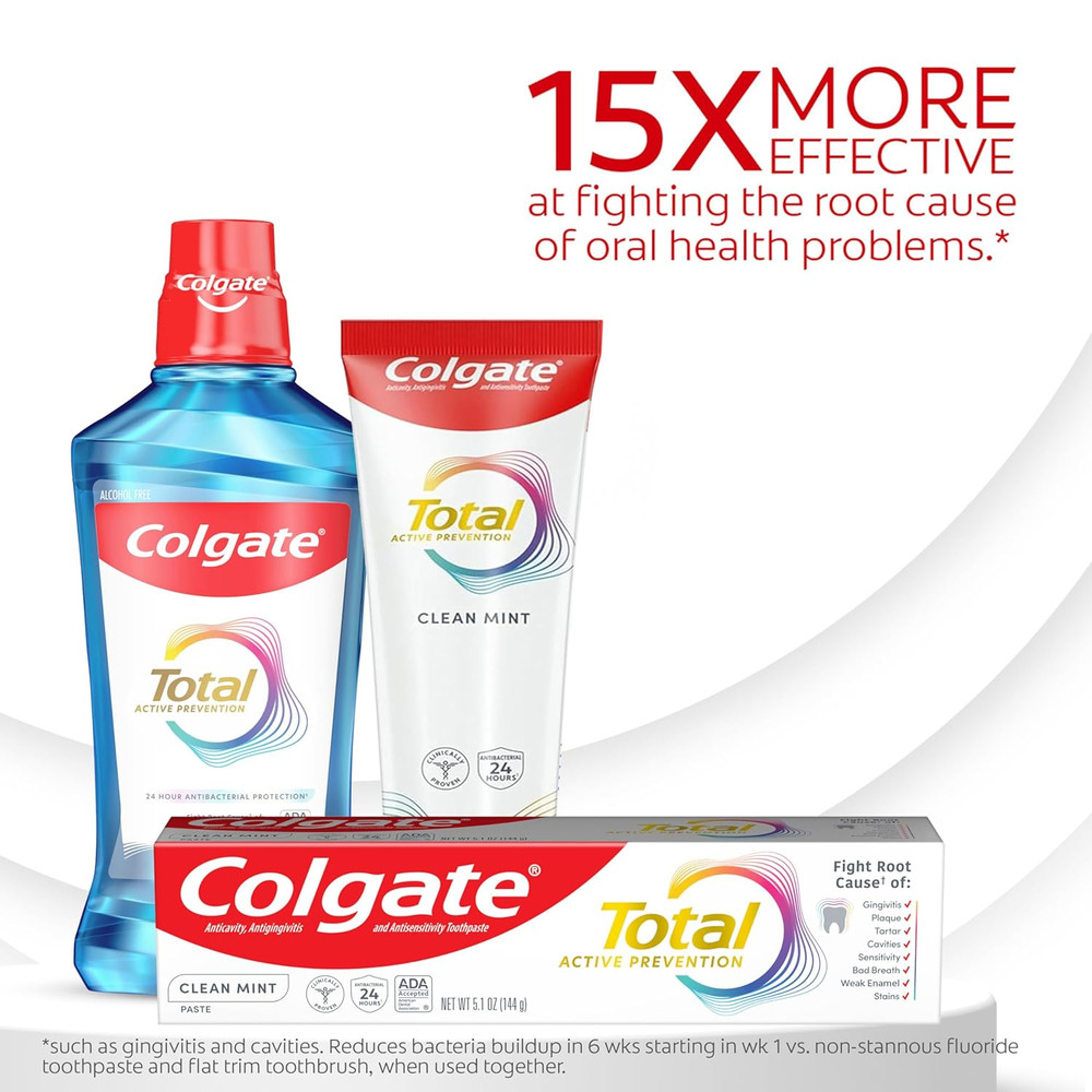 Total Active Prevention Clean Mint Toothpaste, Anticavity Fluoride Toothpaste, C