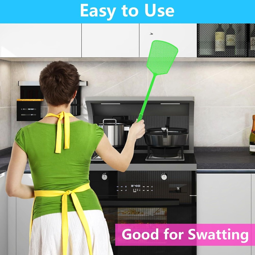 Fly Swatter Bug Heavy Duty Plastic Long Killer 5 Pack Zapper Mosquito Handle