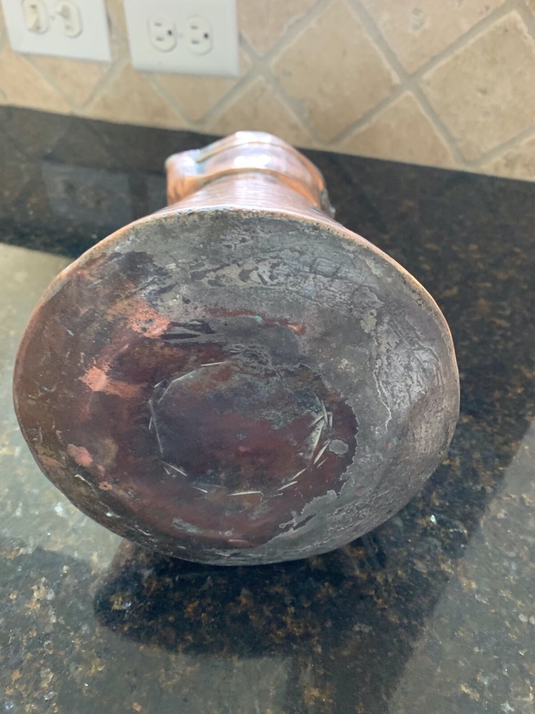 Lovely Antique Hand Hammered Copper 9" Pitcher