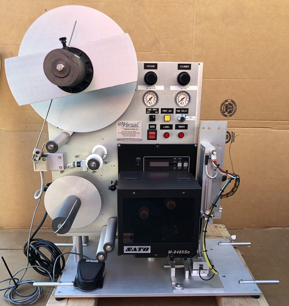 Universal Labeling System w/ Sato M-8485SE Label Printer Applicator