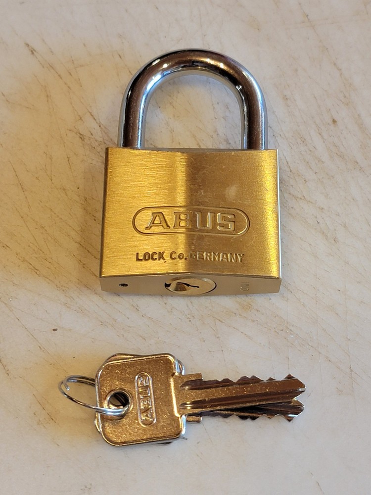 Abus 85/50 Padlock, 2 Keys, Standard Shackle, Rectangular Brass, No Box.