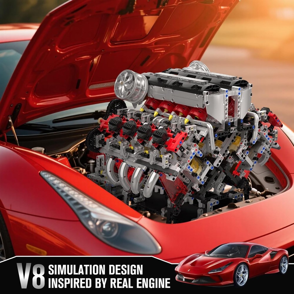 10130 V8 Engine Model kit That Runs - Build Your Own STEM V8 Model Engine for