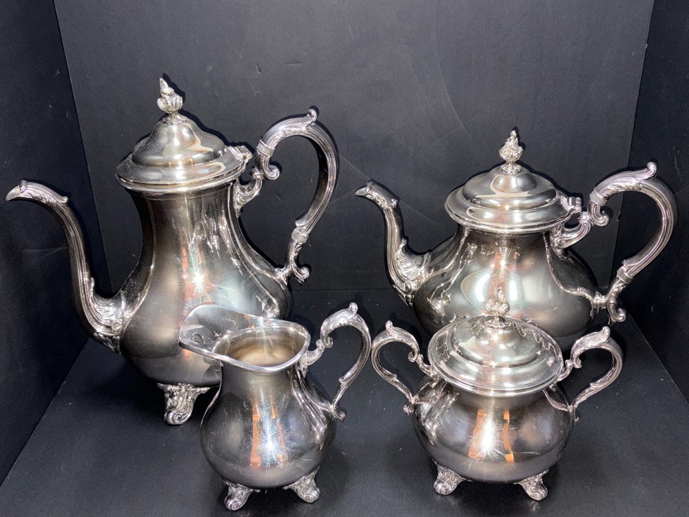 Gorham 4 Piece Tea Coffee Service Silverplate Set YC1901 YC1902 YC1903 YC1904