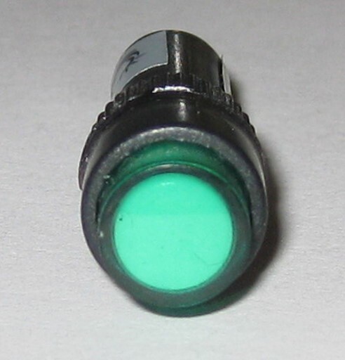 Panel Mount Round Mini LED 8 mm 12 V AC / DC Indicator - Green - Plastic Case