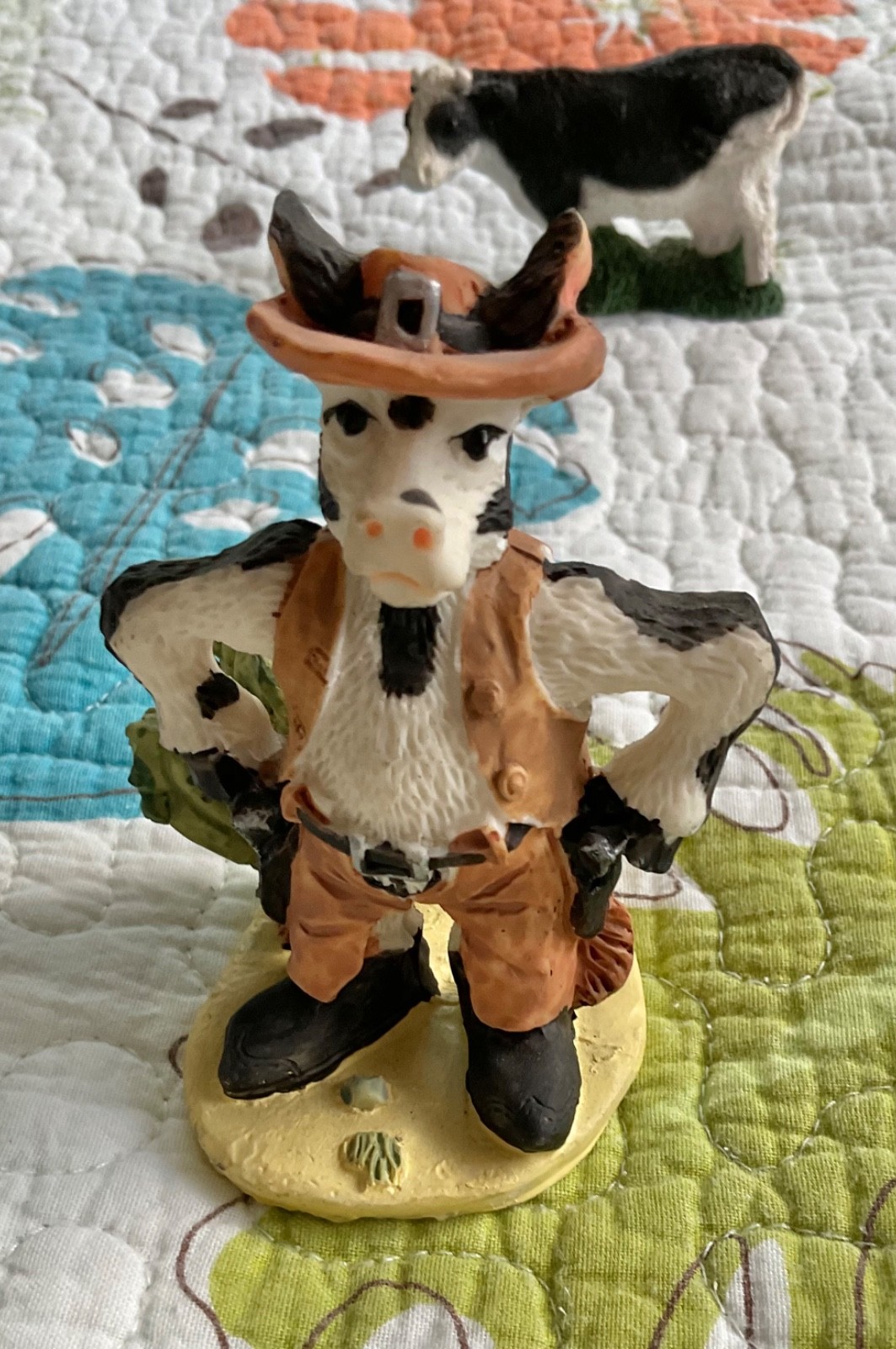 Lot of 9 Random Resin Cow Figurines, 1-3.5"!