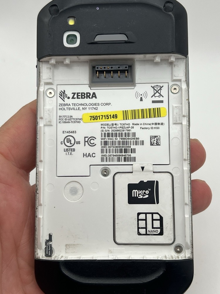 Zebra TC57HO Handheld Mobile Scanner mini Computer AS IS