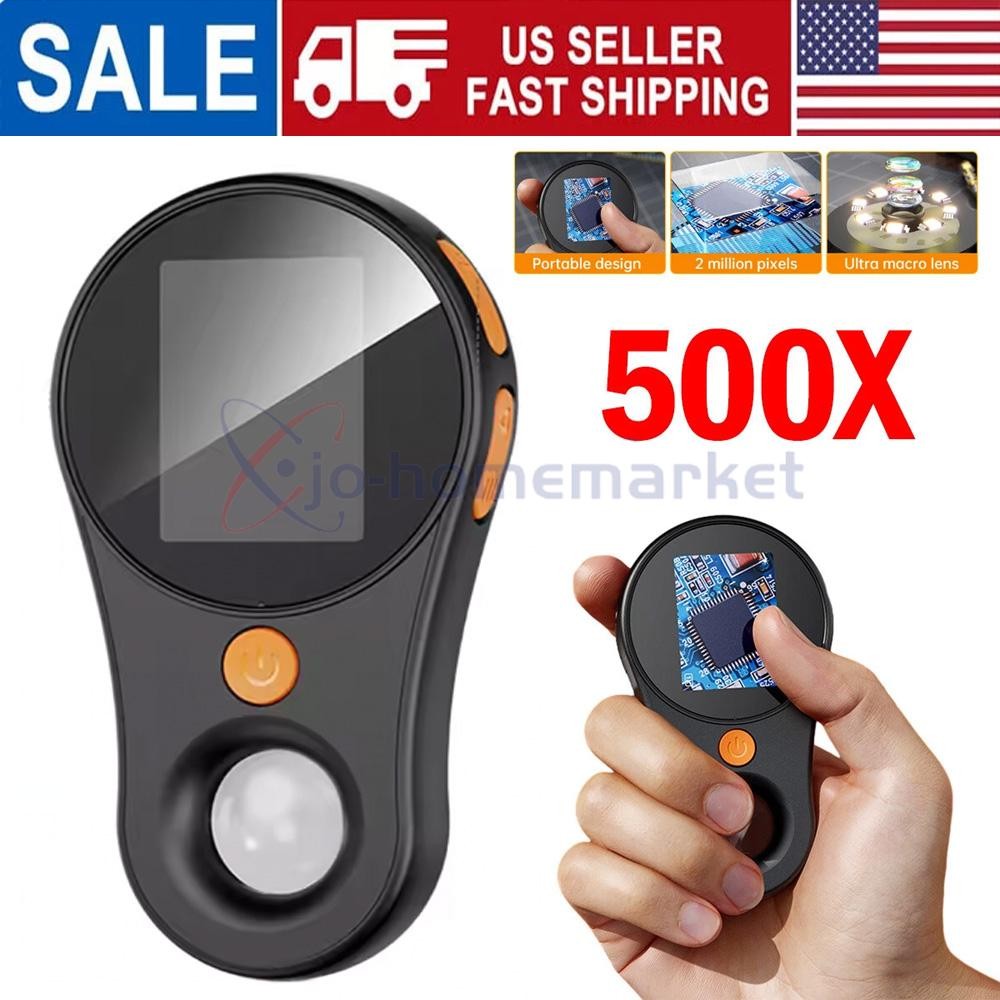 500X Digital Microscope 1080P 2.0inch Video Coin Microscop with Magnifying Glass