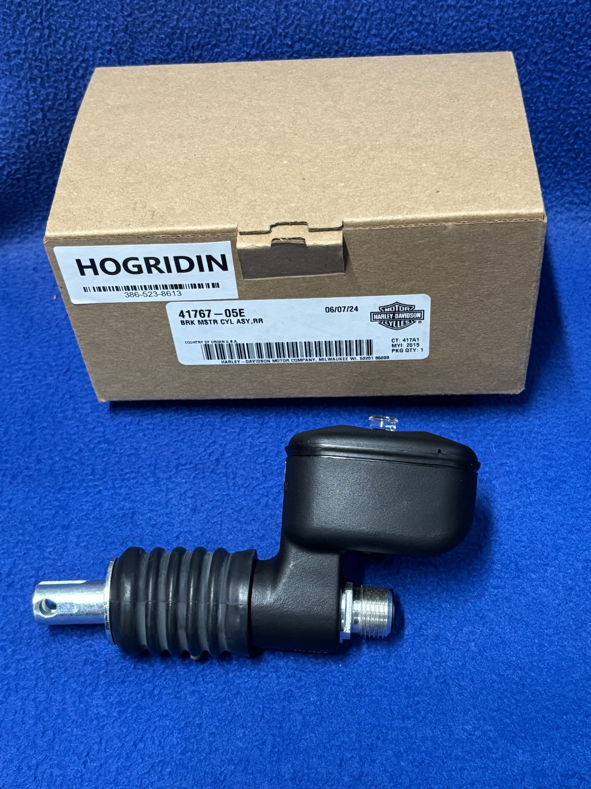 OEM REAR BRAKE MASTER CYLINDER BLACK HARLEY DAVIDSON 00-17 SOFTAIL 99-07 TOURING