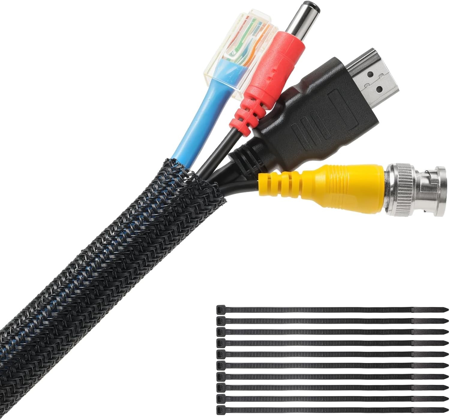 10ft - 1/4 in Car High Temperature Braided Wire Loom Split-Sleeve Heat Resistant