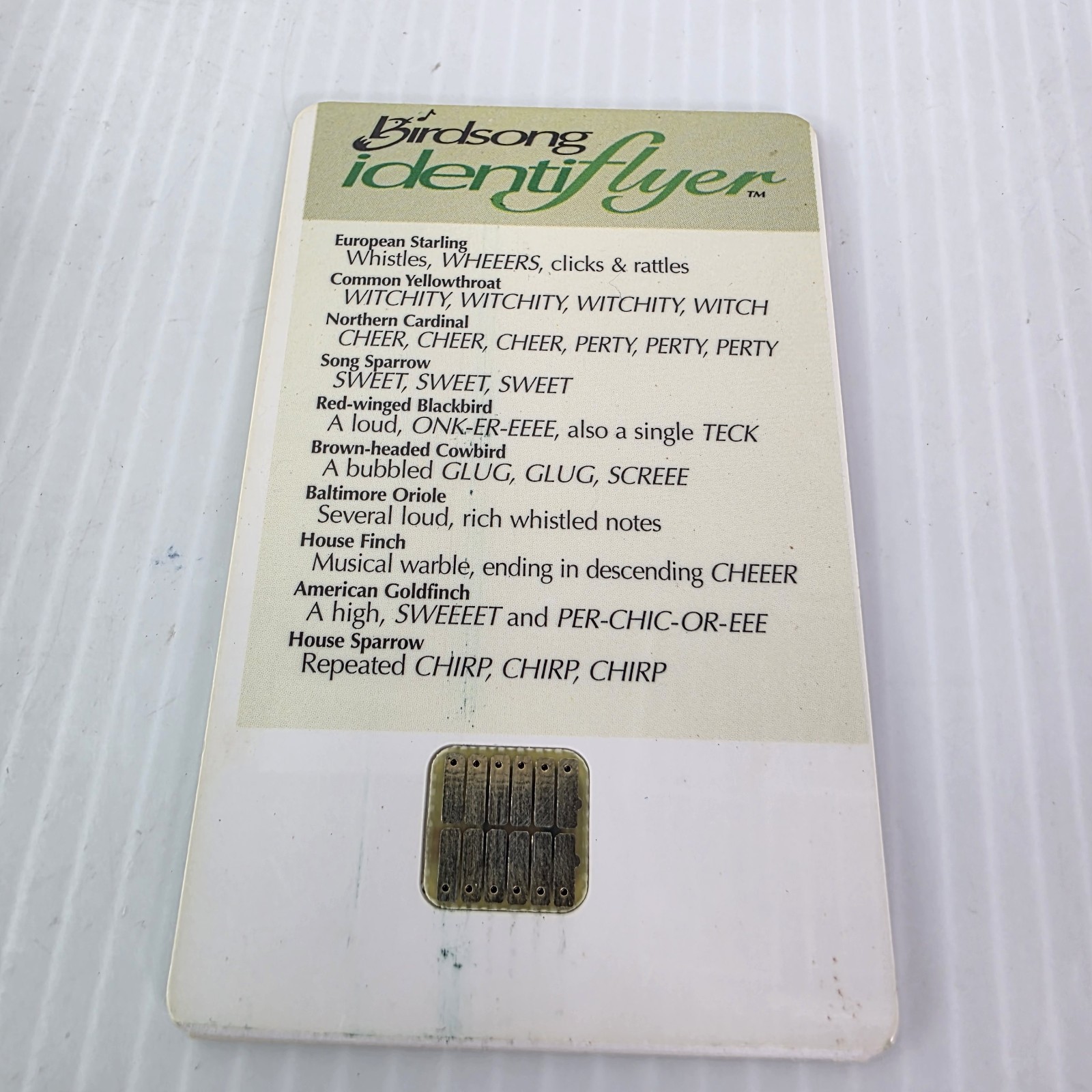 BirdSong IdentiFlyer w/ Yard Birds Series Two - One Card - Tested & Works