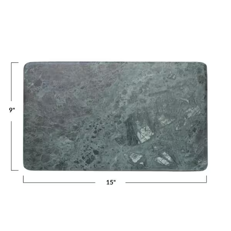 15 In. Rectangular Green Marble Serving Board