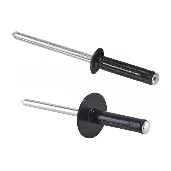 Speedway 3/16 Small & Large Head Alum Exploding Rivets, Black