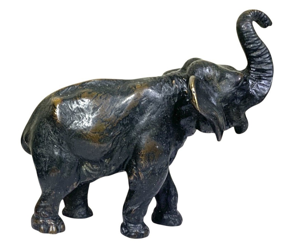 19th c Austrian Vienna Cold Painted Bronze Elephant