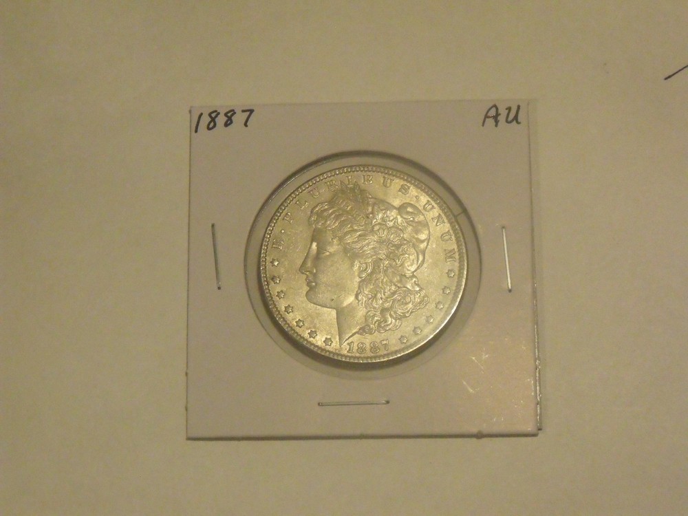 Silver 1887  Morgan Dollar     Nice  AU condition