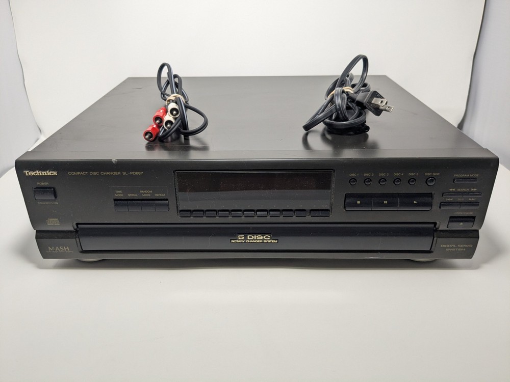 Technics SL-PD687 Compact Disc Changer - 5 Disc -  Black - Tested W/Cables